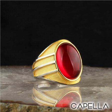 anillo-de-hombre-plata-925-bano-de-oro-piedra-agata-roja