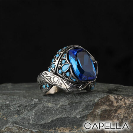 anillo-de-hombre-plata-925-zirconia-azul