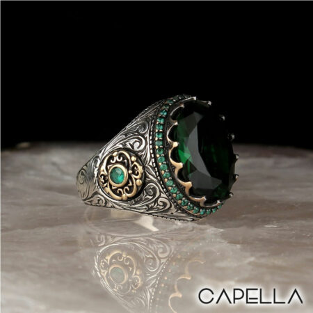 anillo-de-hombre-plata-925-zirconia-verde