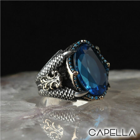 anillo-garra-de-aguila-de-hombre-plata-925-zirconia-azul